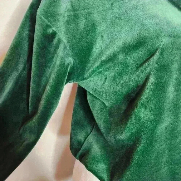 Jolie & Joy women's cropped velour green pullover hoodie size large - Picture 4 of 7